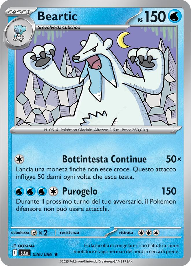 098Beartic BLK 026/086 Holo - ITA - Near Mint - Scarlatto e Violetto - Luce Nera - Carta Pokemon