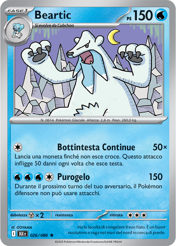 099Beartic BLK 026/086 Reverse Holo - ITA - Near Mint - Scarlatto e Violetto - Luce Nera - Carta Pokemon