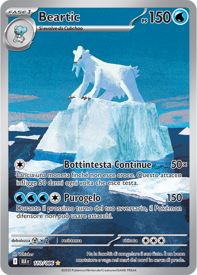 342Beartic BLK 110/086 - ITA - Near Mint - Scarlatto e Violetto - Luce Nera - Carta Pokemon