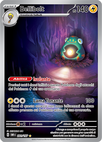 Bellibolt 201/197 Illustrazione Rara - ITA - Near Mint - Scarlatto e Violetto - Ossidiana Infuocata - Carta Pokemon
