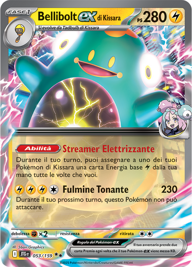 Bellibolt-ex di Kissara JTG 053/159 - ITA - Near Mint - Scarlatto e Violetto - Avventure Insieme - Carta Pokemon