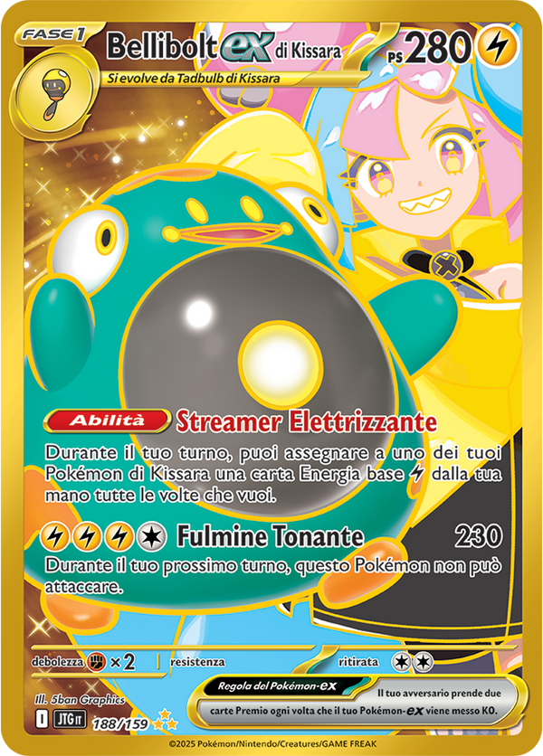 Bellibolt-ex di Kissara 188/159 Segreta Oro - ITA - Near Mint - Scarlatto e Violetto - Avventure Insieme - Carta Pokemon