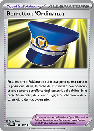 Berretto d’Ordinanza 191/197 Reverse Holo - ITA - Near Mint - Scarlatto e Violetto - Ossidiana Infuocata - Carta Pokemon