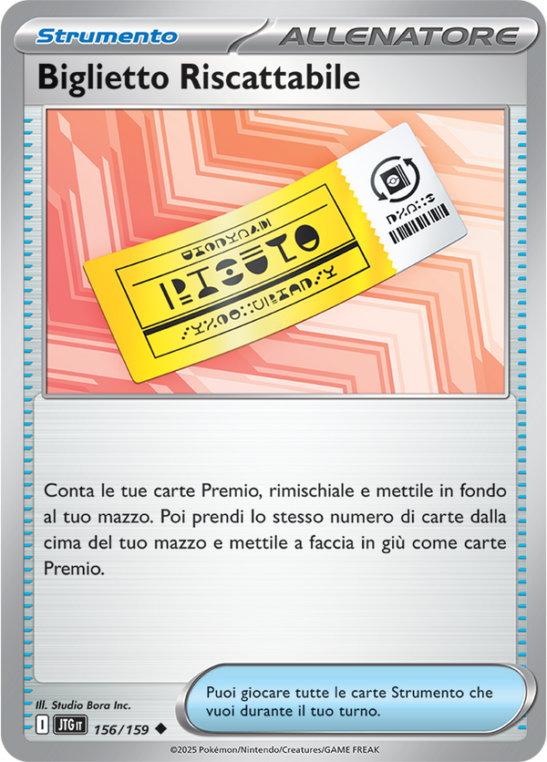 Biglietto Riscattabile JTG 156/159 - ITA - Near Mint - Scarlatto e Violetto - Avventure Insieme - Carta Pokemon