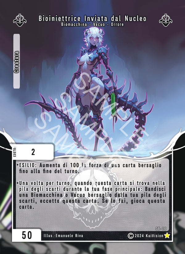 Bioiniettrice Inviata dal Nucleo ST - 16 Rara Foil Extended Art - 1a Edizione - ITA - Near Mint - Serie Torneo - Carta Creatures of Exo