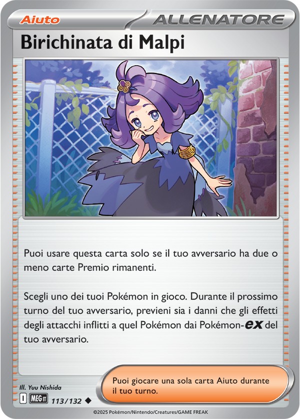 Birichinata di Malpi MEG 113/132 - ITA - Near Mint - Megaevoluzione - Carta Pokemon