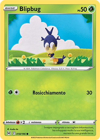 Blipbug 018/196 Reverse Holo - ITA - Near Mint - Spada e Scudo - Origine Perduta - Carta Pokemon