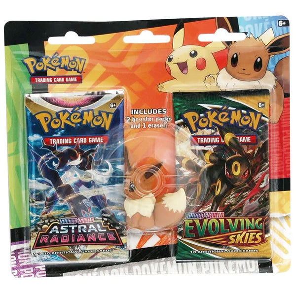 Blister da 2 Bustine con Gomma per cancellare Back to School - Eevee - ENG