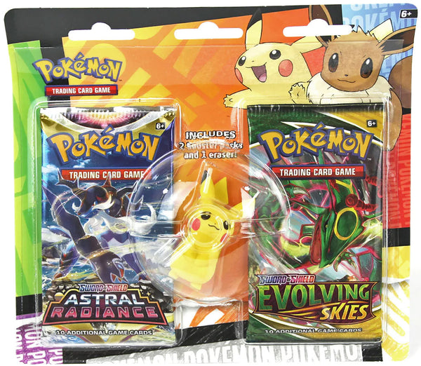 Blister da 2 Bustine con Gomma per cancellare Back to School - Pikachu - ENG