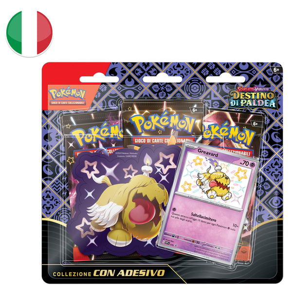 Blister da 3 Bustine con Adesivo Greavard - Scarlatto e Violetto - Destino di Paldea - ITA