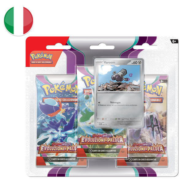 Blister da 3 bustine Scarlatto e Violetto - Evoluzioni a Paldea - Varoom - ITA