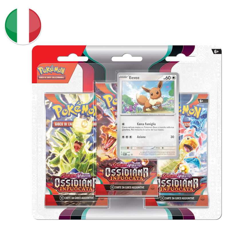 Blister da 3 bustine Scarlatto e Violetto - Ossidiana Infuocata - Eevee - ITA