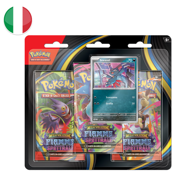 (MAX 1 pz) Blister da 3 Bustine Sneasel - Megaevoluzione - Fiamme Spettrali - ITA
