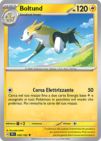 Boltund 059/162 Reverse Holo - ITA - Near Mint - Scarlatto e Violetto - CronoForze - Carta Pokemon