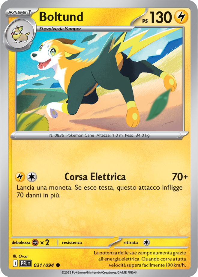 Boltund PFL 031/094 - ITA - Near Mint - Megaevoluzione - Fiamme Spettrali - Carta Pokemon