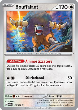Bouffalant 174/197 - ITA - Near Mint - Scarlatto e Violetto - Ossidiana Infuocata - Carta Pokemon