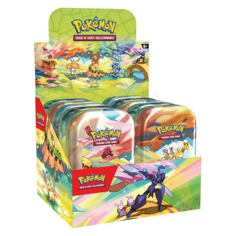 Pokémon Mini Boîte De Collection Paldea Sfavillante Espathra Et Ampharos - 2 Boosters + Feuille D'Autocollants, Édition Italienne