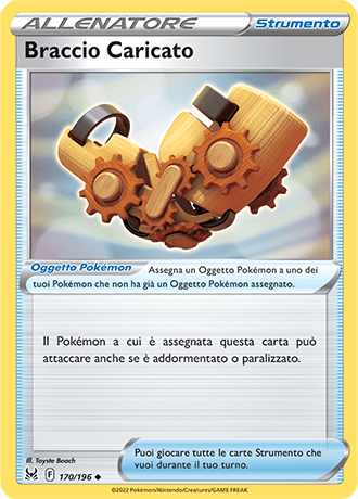 Braccio Caricato 170/196 Reverse Holo - ITA - Near Mint - Spada e Scudo - Origine Perduta - Carta Pokemon