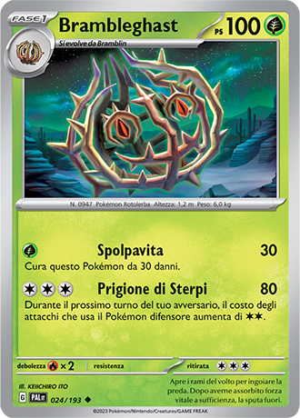 Brambleghast 024/193 Reverse Holo - ITA - Near Mint - Scarlatto e Violetto - Evoluzioni a Paldea - Carta Pokemon