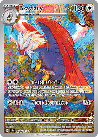 Braviary 214/191 - ITA - Near Mint - Scarlatto e Violetto - Scintille Folgoranti - Carta Pokemon