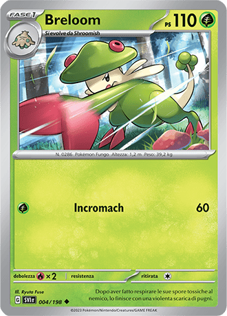 Breloom 004/198 Reverse Holo - ITA - Near Mint - Scarlatto e Violetto - Carta Pokemon