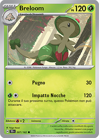Breloom 007/162 Reverse Holo - ITA - Near Mint - Scarlatto e Violetto - CronoForze - Carta Pokemon