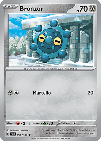 Bronzor 066/131 Reverse Holo - ITA - Near Mint - Scarlatto e Violetto - Evoluzioni Prismatiche - Carta Pokemon