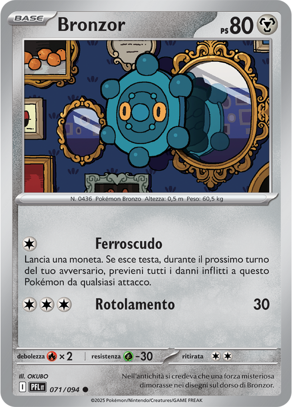 Bronzor PFL 071/094 Reverse Holo - ITA - Near Mint - Megaevoluzione - Fiamme Spettrali - Carta Pokemon