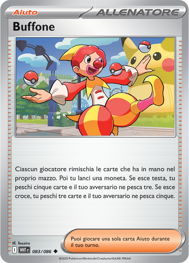 Buffone WHT 083/086 Reverse Holo - ITA - Near Mint - Scarlatto e Violetto - Fuoco Bianco - Carta Pokemon