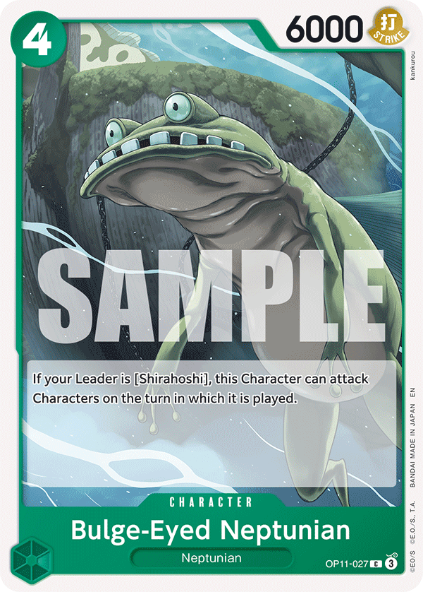 Bulge-Eyed Neptunian OP11-027 - Character Verde Common - Near Mint - A Fist of Divine Speed - Carta One Piece Card Game