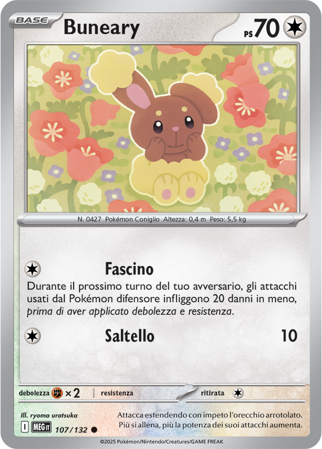 Buneary MEG 107/132 - ITA - Near Mint - Megaevoluzione - Carta Pokemon