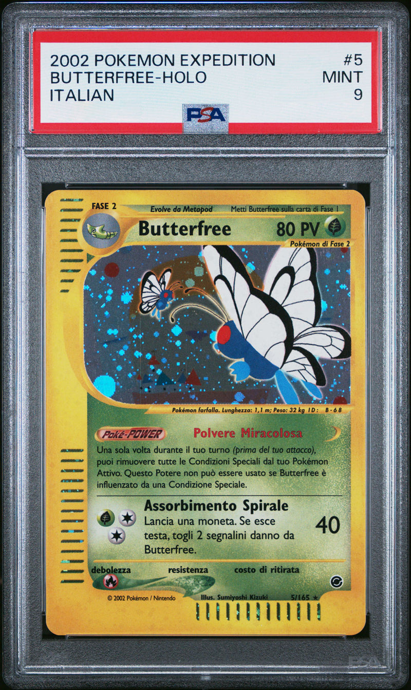Butterfree 005/165 Holo - ITA - Mint - Gradata PSA 9 - e-Card - Set Base Expedition - Carta Pokemon