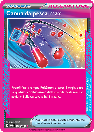 Canna da pesca max 116/131 - ITA - Near Mint - Scarlatto e Violetto - Evoluzioni Prismatiche - Carta Pokemon