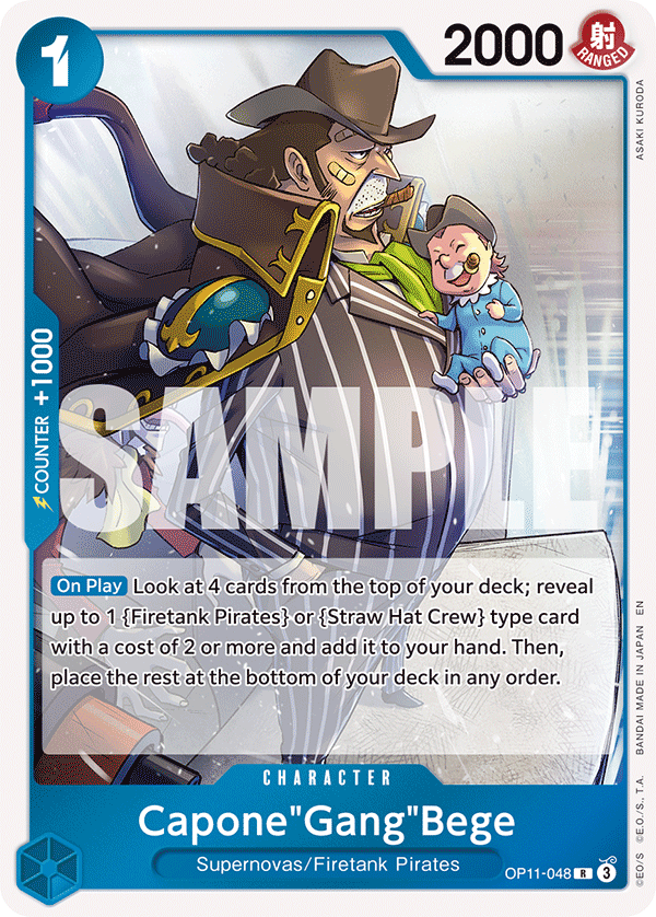 Capone"Gang"Bege OP11-048 - Character Blu Rare - Near Mint - A Fist of Divine Speed - Carta One Piece Card Game