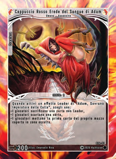 Cappuccio Rosso, Erede del Sangue di Adam SDA - 21   - 1a Edizione - ITA - Near Mint - Structure Deck Anniversary - Carta Creatures of Exo
