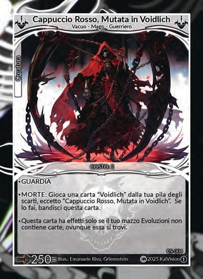 Cappuccio Rosso, Mutata in Voidlich CS - 004   - 1a Edizione - ITA - Near Mint - Custodi della Storia - Carta Creatures of Exo