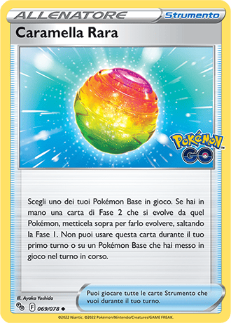 Caramella Rara 069/078 Reverse Holo - ITA - Near Mint - Spada e Scudo - Pokemon GO - Carta Pokemon