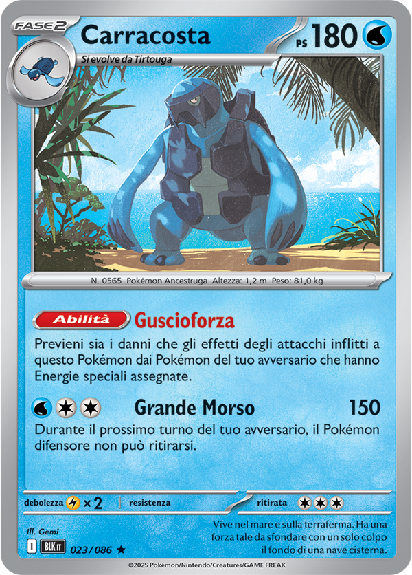 087Carracosta BLK 023/086 Reverse Holo - ITA - Near Mint - Scarlatto e Violetto - Luce Nera - Carta Pokemon