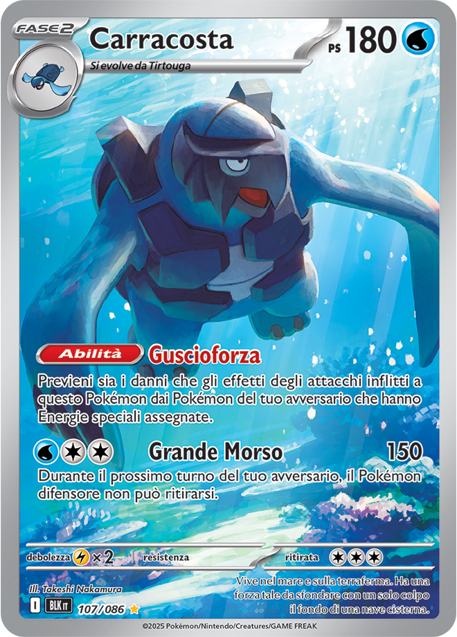 339Carracosta BLK 107/086 - ITA - Near Mint - Scarlatto e Violetto - Luce Nera - Carta Pokemon