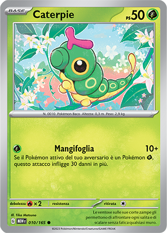 Caterpie 010/165 - ITA - Mint - Scarlatto e Violetto - 151 - Carta Pokemon