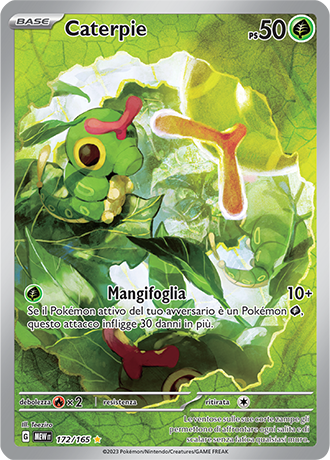 Caterpie 172/165 Illustrazione Rara - ITA - Near Mint - Scarlatto e Violetto - 151 - Carta Pokemon