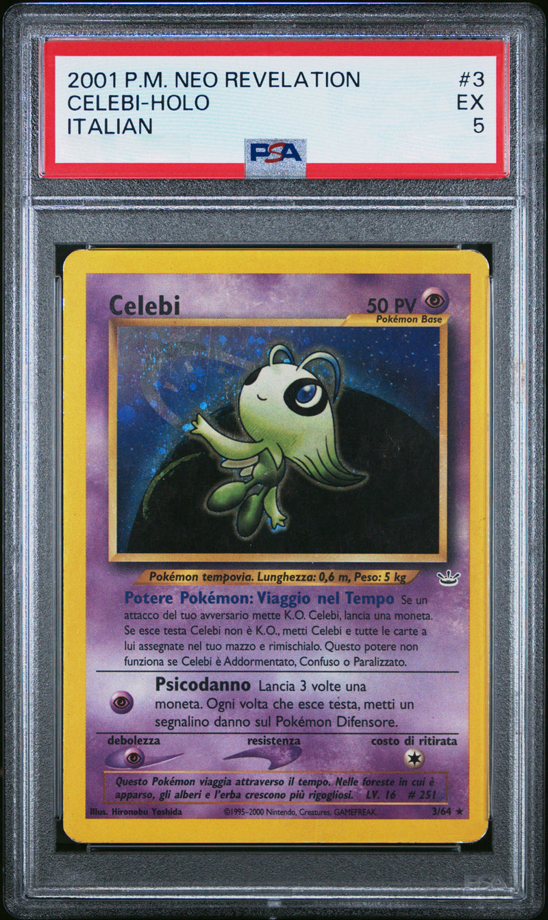 Celebi 3/64 Holo - ITA - Excellent - Gradata PSA 5 - Neo Revelation - Unlimited - Carta Pokemon