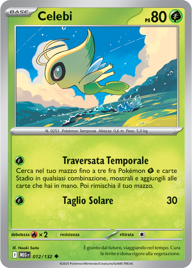 Celebi MEG 012/132 Reverse Holo - ITA - Near Mint - Megaevoluzione - Carta Pokemon