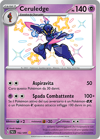 Ceruledge Shiny 162/091 - ITA - Near Mint - Scarlatto e Violetto - Destino di Paldea - Carta Pokemon