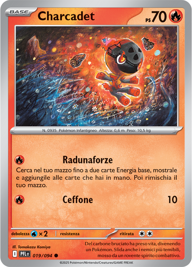 Charcadet PFL 019/094 Reverse Holo - ITA - Near Mint - Megaevoluzione - Fiamme Spettrali - Carta Pokemon