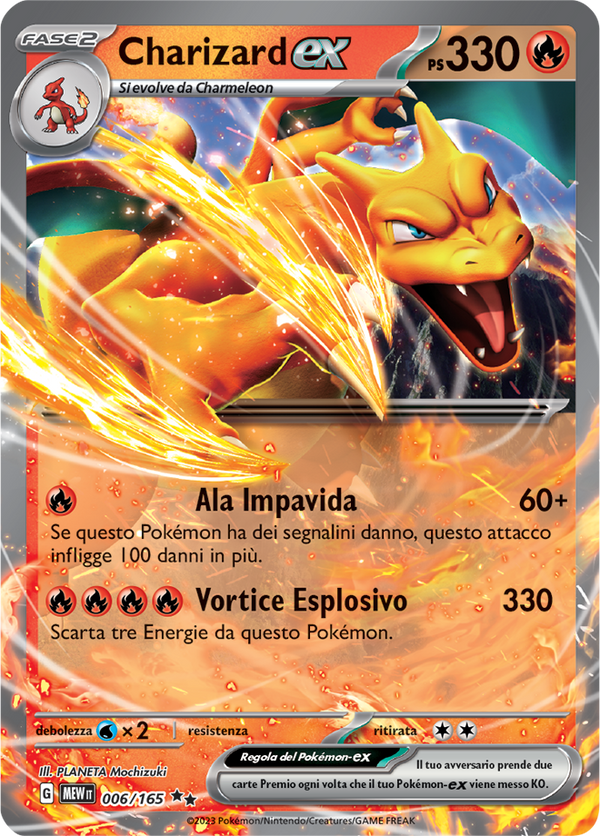 Charizard EX 006/165 - ITA - Mint - Scarlatto e Violetto - 151 - Carta Pokemon