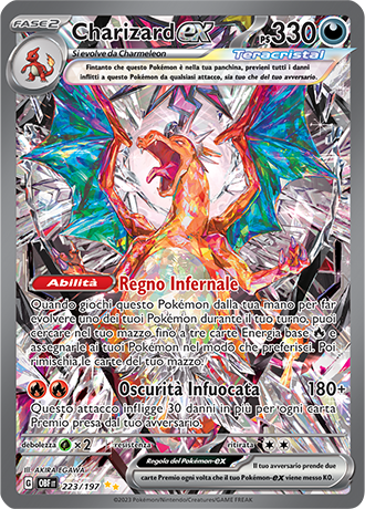 Charizard-ex 223/197 Alternative Art - ITA - Near Mint - Scarlatto e Violetto - Ossidiana Infuocata - Carta Pokemon