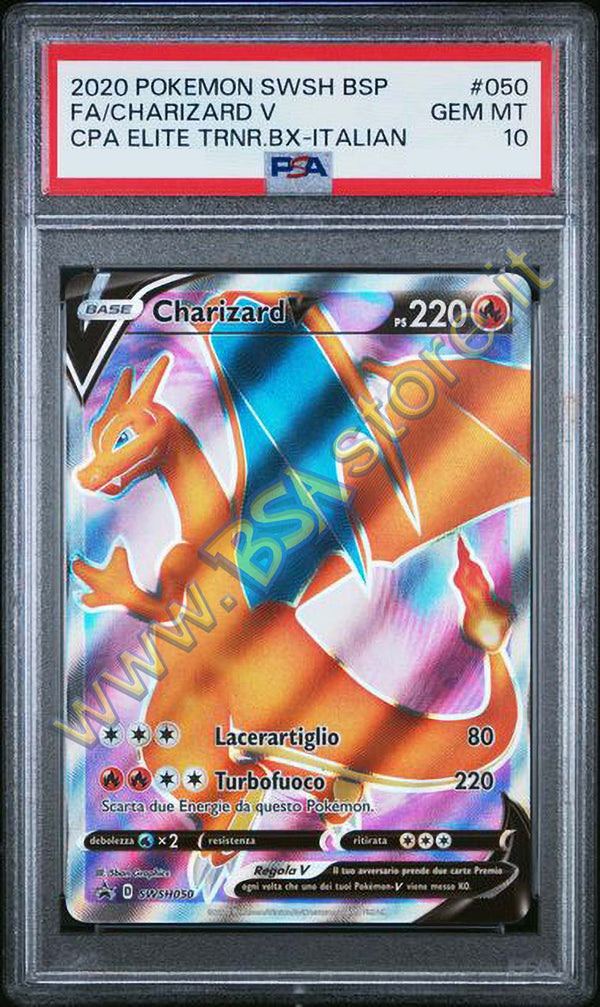 Charizard V SWSH050 - ITA - Mint - Gradata PSA 10 - Promo Spada e Scudo - Carta Pokemon