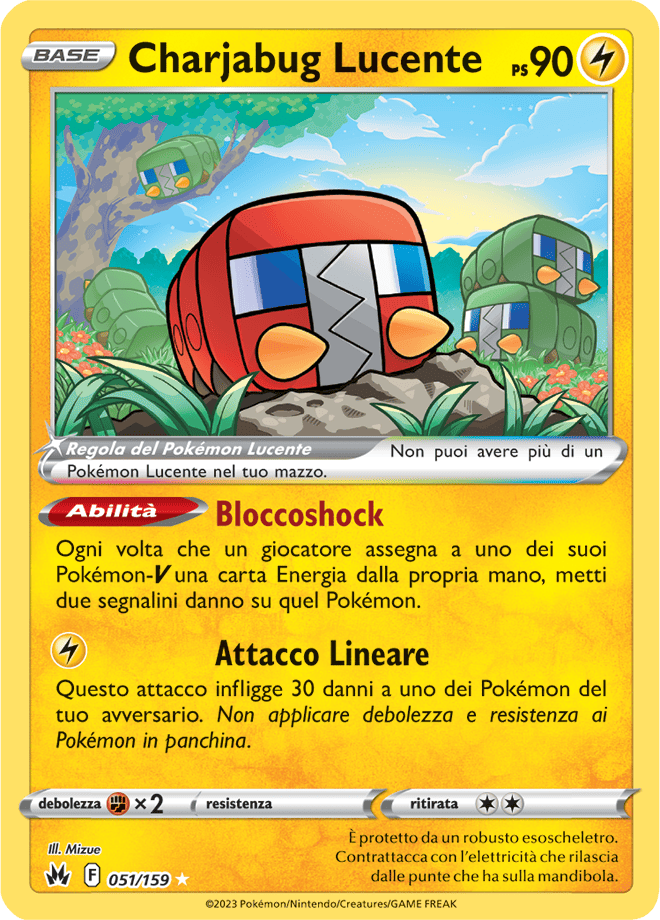 Charjabug Lucente 051/159 - ITA - Mint - Spada e Scudo - Zenit Regale - Carta Pokemon