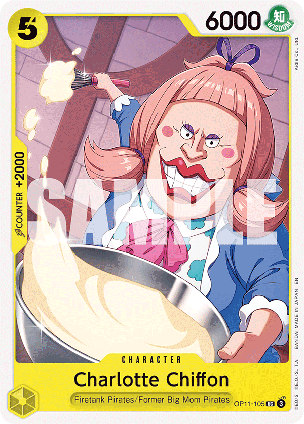 Charlotte Chiffon OP11-105 - Character Giallo Uncommon - Near Mint - A Fist of Divine Speed - Carta One Piece Card Game